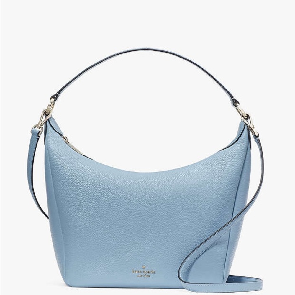 NWT In Box KATE SPADE 2 PIECE Leila Hobo Shoulder Bag & Medium. L-Zip Wristlet